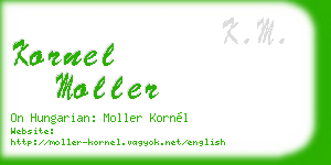kornel moller business card